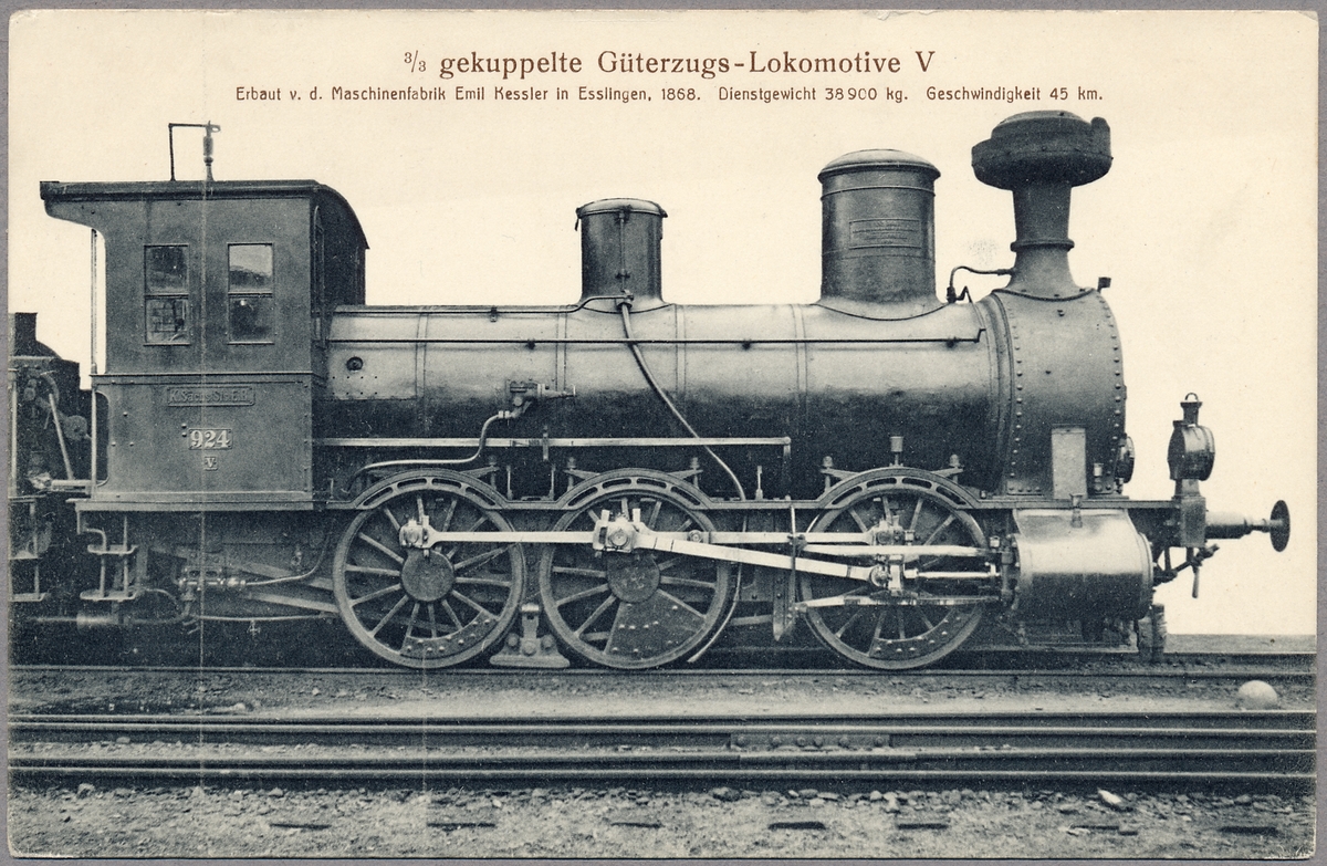 Ånglok Königlich Sächsische Staatseisenbahnen V 924. Järnvägsmuseet