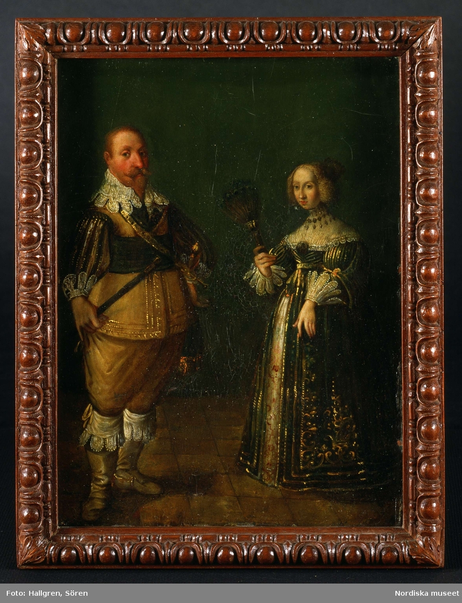 Tavla föreställande Gustav II Adolf och Maria Eleonora. Nordiska ...